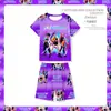 Novo Pijama de Verão para Meninas, Colorido Dopamina Soltinho Manga Curta Conjunto Fofo para Casa para Crianças Maiores
