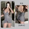 Fan Lei Lingerie Sexy Alça Sexy Macacão Decote Profundo Zíper na Virilha Roupa de Yoga macacão Macacão 879