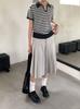 Suéter de Manga Corta a Rayas Contrastantes Estilo Coreano Otoño Temprano 6up 2025 Guangzhou 13 Líneas Nuevo Top Normcore Perezoso 50177