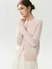 Cárdigan de cachemira con estampado floral 3D y cuello redondo para otoño e invierno, suéter de punto fino de un solo botón para mujer, top versátil de manga larga