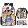Mochila de desenho animado transfronteiriça bolso monstro do tesouro elfo do sonho bebê mochila conjunto de três peças para alunos do ensino fundamental e médio