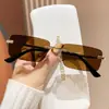 Nuevas Gafas de Sol Cuadradas Sin Marco Sensación Visual de Alta Definición Gafas de Sol Unisex Protección Solar Gafas de Protección Solar Versátiles