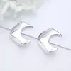 Pendientes de C-shape de Moda con Sentido de Diseño de Nicho para Mujer, Pendientes de Botón Versátiles y Modernos, Pendientes de Botón Geométricos, Joyería de Oreja Exquisita y Elegante para Mujer