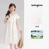 Vestido infantil Pudding Haru 2026 estilo nuevo de verano para niñas, fresco y dulce vestido de Lyocell con pequeñas mangas volantes