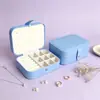 Em estoque cinto de couro PU caixa de armazenamento de joias com espelho bolsa de acessórios estilo ins caixa para colar longo anel brinco caixa de exposição