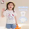 Camiseta de Manga Corta de Verano para Niñas 2026 Nuevo Estilo Ropa Infantil Mediana y Grande Verano Dopamina Colorida Camiseta de Dibujos Animados con Lunares
