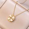 Collar para Mujer TikTok Diseño de Nicho Succión Magnética Full Diamante Amor Nueva Apertura y Multitud Flor de Cuatro Hojas Uno Multiusos Cadena para Clavícula