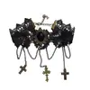 Xianyi Accesorios Eróticos Encaje Sexy Estilo Gótico Lolita Oscura Encaje Correa Cruzada Collar de Campana