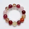 Pulseira Delight Batimento Cardíaco Cristal de Limão Natural Ágata Vermelha para Mulheres, Presente Versátil, Pulseira para Atacado