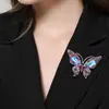 Broche de Mariposa Morada con Pedrería de Lujo de Gama Alta Accesible Estilo Retro Moda Nuevo Pequeño para Chaqueta de Traje Hebilla de Mariposa Accesorios