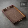 Bandeja de té de ratán macizo, bandeja de madera para hotel, bandeja rectangular de bambú para servir tazas de té estilo americano para el hogar, vintage
