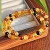 Pulsera de Cera de Abeja Ámbar Natural de Alta Calidad Guofeng Vintage de 6 mm