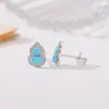 Pendientes Originales Yuebao Jewelry de Turquesa Plata de Ley S925 Forma de Calabaza Súper Brillantes Nuevo Estilo Chino Nicho Gama Alta
