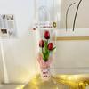 Cubeta de Abrazo de Tulipán de PU Sintético Flor de Lana Linda Abrazo Bendición Regalo Creativo Festival Vacaciones Regalo al por Mayor