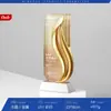Trofeo de Cristal Creativo Hecho a Medida para Reuniones Anuales Corporativas de Alta Gama para Honrar a Empleados Destacados, Trofeo de Metal Hecho a Medida