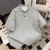 Camiseta de Manga Corta para Hombre de Algodón 270g con Diseño de Empalme Estilo Nuevo de Verano Estilo Coreano Tendencia Camiseta Juvenil Talla Grande