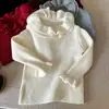 Camiseta Interior para Niñas Otoño e Invierno 2025 Nuevo Estilo Cuello de Encaje de Doble Capa Tejido Grueso Suave y Versátil para Niños