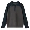 Estilo Coreano Casual Cremallera Media-Alta Punto Polo Cuello Solapa Manga Larga Ropa Interior de Punto para Hombre Estilo Otoño e Invierno para Hombre