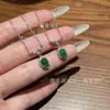 Atacado do Fabricante Pingente de Jade Verde com Cravação em Prata S925, Design Simples e Fashion, Estilo de Nicho de Luxo Leve para Mulheres
