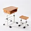 Juego de mesa y sillas de plástico para niños, escritorios y sillas ajustables para estudiantes de primaria y secundaria, escritorio moderno para el hogar, transfronterizo