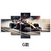 Pintura en Lienzo Sin Marco de Cinco Enlaces de Carreras F1 de Venta Caliente Transfronteriza Pintura Decorativa para Pared de Fondo de Sofá de Cabecera de Dormitorio de Hotel Pintura Colgante