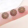 6 Cores 7mm/9mm Suporte de Flores Vazado de Ferro Chapéu de Flor Espaçador com Contas Material para Acessórios de Joias Artesanais DIY