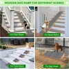 Escalera de escalada de madera para mascotas, rampa para perros mayores, escaleras de madera para perros, peldaños antideslizantes, marco de cama de madera para perros