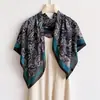 Estilo Europeu Pelis Seda de Imitação Toque de Luxo Lenço Grande Lenço de Seda Xale Estampado Lenço de Pescoço Lenço de Proteção Solar Lenço de Cabeça Lenço Mulheres