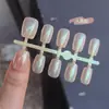 Uñas Postizas Pre-Hechas Polarizadas con Purpurina Uñas Portátiles Semi-Terminadas Uñas Postizas de Spray Hechas a Mano Puras Piezas de Manicura Codificadas Tiras de Uñas Postizas