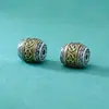 Plata de Ley 925 Estilo Chino Nube Mantra de Seis Caracteres Pulsera DIY Hecha a Mano Cuentas Barril Cuentas Tambor Accesorios Separadores Joyería