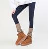 Botas de Nieve de Máquina Horizontal Otoño e Invierno Calcetines de Pila Media Pantorrilla Y2K Cálidos Caqui Calcetines de Pantorrilla Calcetines con Etiqueta de Hierro Jk