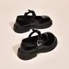 Zapatos de vestir planos con lazo para niños mayores, zapatos de princesa, zapatos de piel para niñas, zapatos negros de piel para actuación y escuela para primavera y otoño