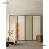 Biombo Plegable Móvil de Color Crema Estilo Japonés para Sala de Estar, Vestíbulo, Oficina, Dormitorio, Minimalista Moderno, Nórdico