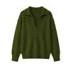 26 Novidade Outono/Inverno Suéter de Lã Escovada Lã Cashmere Seda Engrossado Gola POLO Estilo Old Money Suéter de Lã