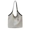 Bolso bandolera transfronterizo para mujer, bolso artístico de rayas de gran capacidad para mujer, nuevo bolso tote, bolso de hombro simple para estudiantes universitarios