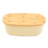 Caja de almacenamiento grande para pan crujiente con tabla de bambú, para tostadas, repostería francesa, caja de almacenamiento de plástico para exteriores
