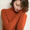 Atacado do Fabricante Suéter de Tricô Gola Alta Outono e Inverno Feminino Gola de Pelo Versátil Suéter Slim para Usar por Baixo
