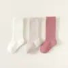 Calcetines para bebé recién nacido, Clase A, calcetines de tubo medio para otoño e invierno para bebés, cálidos y a prueba de frío, calcetines de invierno de color liso