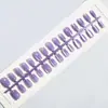 Uñas Postizas Combinadas Ojo de Gato Color Sólido Usables, Uñas de Manicura Color Sólido Blanqueadoras y de Alta Gama, Almendras Largas Removibles (30 piezas)