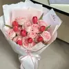 Papel Artesanal Puro com Padrão de Água, Papel Amassado em Relevo com Arte Floral, Materiais Atacado para Floriculturas, Papel de Embrulho com Textura Tingido Naturalmente