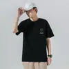 Camiseta de manga corta para hombre 2026 verano nuevo estilo algodón puro estampado de cara sonriente holgada ropa de hombre camiseta de hombre top versátil para hombre