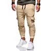 Pantalones Deportivos Casuales de Moda para Hombre con Cordón Elástico y Múltiples Bolsillos