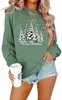 Sudadera Navideña para Mujer Auamin Camisa de Manga Larga con Árbol de Navidad Suéter con Lentejuelas Feliz Navidad