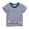 Roupas Infantis Europeias e Americanas Novidades de Verão Camisetas de Manga Curta para Meninos Atacado Roupas de Bebê Padrão de Carro Bordado para Meninos
