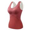 Chaleco térmico de encaje de terciopelo sin costuras para mujer con almohadilla en el pecho, terciopelo interior grueso, ropa interior térmica de seda para mujer