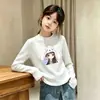 Ropa interior térmica cepillada para niñas, estilo nuevo de otoño e invierno, top de otoño, para bebé, niños medianos y grandes, cálido, versátil, camiseta casual