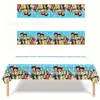 Mantel decorativo para fiesta de cumpleaños infantil de venta caliente en fábrica, mantel rectangular desechable con estampado de dibujos animados, mantel para banquetes