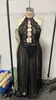 Lencería de Talla Grande con Cuello Halter Vestido Largo de Diosa Transparente con Abertura Alta Encaje 31220