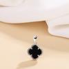 Pingente de Flor da Sorte de Ágata Prata S999 Simples Moderno High-End Corrente para Clavícula Prata Esterlina Nicho Colar Trevo de Quatro Folhas para Mulheres