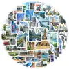 50 Adesivos de Grafite de Viagem Europeia para Copo d'Água, Computador, Celular, Adesivos Decorativos à Prova d'Água, Adesivos Criativos de Viagem, Atacado